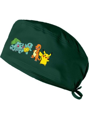 Pikachu Pokemon Temalı Bone Doktor Hemşire Aşçı Şef Bonesi Diş Hekimi Cerrahi Bone