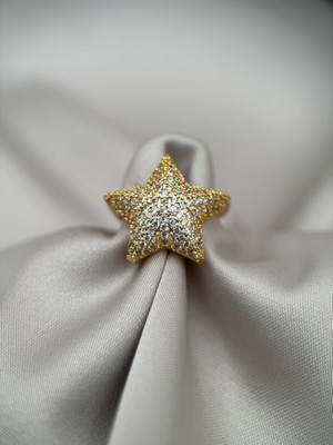 Gold Renk Yeşil Taş Detaylı Yılan Formu Ayarlanabilir VIP Yüzük