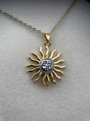 Gold Renk Güneş Figürlü Kararmaz Çelik kolye