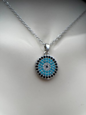 Kadın Gold Renk Nazar Boncuklu Çelik 40+5CM Ayarlanabilir Kolye