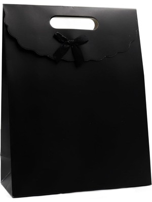 Siyah Renk Zarf Model Karton Çanta, Hediye Kutusu