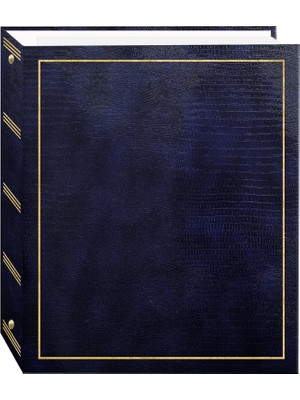 Photo Albums Manyetik Self-Stick 3 Halkalı Fotoğraf Albümü 100 Sayfa (50 Yaprak), Lacivert