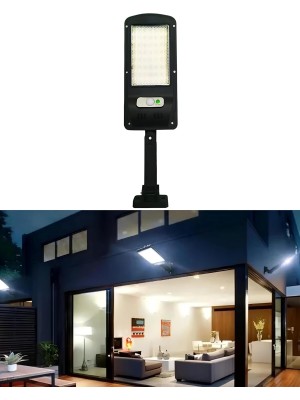 Solar Güneş Enerjili Sokak Aydınlatması 60W Beyaz LED Işık 3200-6500K Fener LED Duvar Armatürü Sensörlü Uzaktan Kumandalı Su Geçirmez Aplik Çit Balkon Bahçe Veranda Teras Patika Garaj Lambası