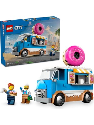 City Donut Kamyonu 60452-5 Yaş ve Üzeri Çocuklar Için Yaratıcı Oyuncak Yapım Seti, Doğum Günü Hediyesi (196 Parça)