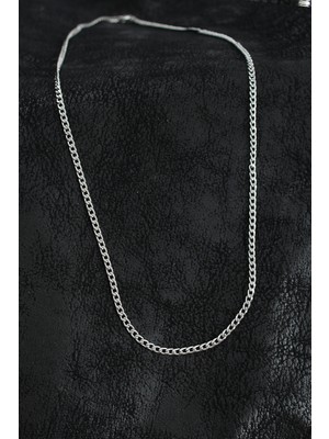 316L Çelik Ince Klasik Zincir Model Gümüş Renk Erkek Kolye - TJ-ERK1397