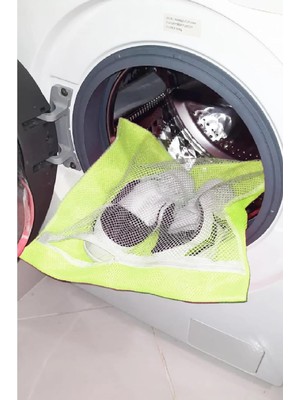 Ayakkabı Yıkama Filesi – Büyük Boy 36X36 cm – Hassas Çamaşırlar ve Terlikler Için Makine Yıkama Filesi – Koruyucu File Çanta (Sarı)