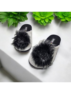 Çocuk Fiyonklu Kalpli Ev Içi Terlik