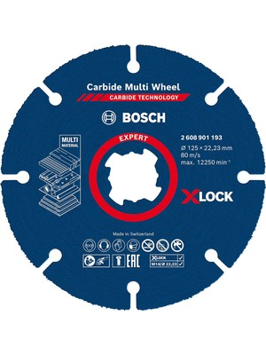 Professional 1x Expert Carbide Multi Wheel X-Lock Kesici Diskler (Sert Ahşap, Çivili Ahşap, Plastik, Alçıpan Panel, Ø 125 Mm, Aksesuar Küçük Avuç Taşlama Makinesi)