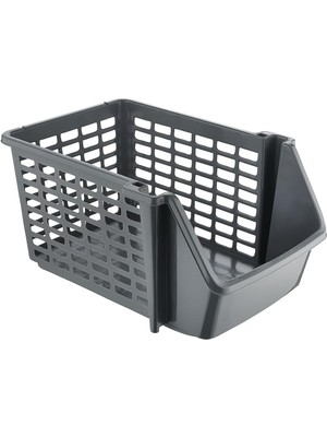 5 Adet Çok Amaçlı Katlı Geçmeli Organizer, Pratik Dolap Içi Lavabo Altı Evye-Tezgah Üstü Buzdolabı Mutfak Banyo Çamaşır Makinesi Ev Düzenleyici Plastik Sepet (5 Adet - Antrasit)