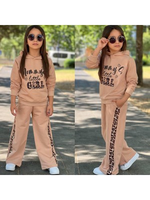 Leopar Desenli Kız Çocuk Ikili Takım - %100 Pamuklu