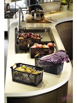 Çok Amaçlı Tutacaklı Organizer Sepet - Dolap Içi & Çekmece Düzenleyici Sepet - Siyah, 24121810017