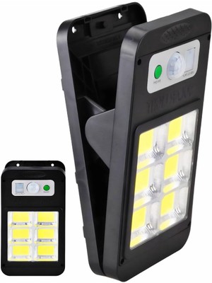 Solar Güneş Enerjili Lamba 6 Cop Beyaz LED Kıskaçlı Sokak Lambası Hareket Sensörlü Su Geçirmez USB Ile Telefon Şarj Özelliği Teras Veranda Bahçe Agaç Patika Garaj Balkon Dekorasyon Aydınlatması