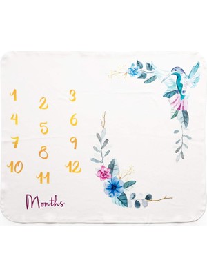 Çiçekleri Yeni Doğan Bebek Hediyesi Fotoğraf Battaniyesi