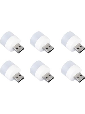 LED Lambalar, Okuma Işığı, 6 Parçalı Taşınabilir Mini USB Gece Lambası, Mobil Led, Bebek Uykusu, Mobil Şarj Lambaları Için Küçük Yuvarlak Işıklar