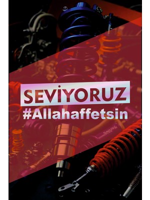 Seviyoruz Allahaffetsin 20X7 cm Dekoratif Yazı Jdm Araba-Moto Cam Laptop Etiket Hologram Etiket