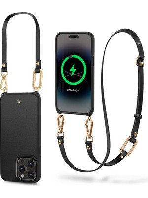 Ciel By Cyrıll iPhone 14 Pro Max Askılı Kılıf Classic Charm Mag Magsafe Özellikli Black - ACS04882