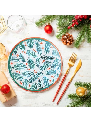 New Year Yaprak Servis Tabağı 26 cm 21659
