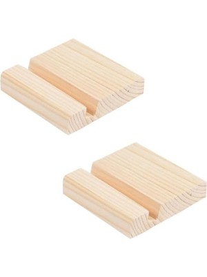 Ahşap Telefon Tutucu Masa Üzeri Stand 2 Adet Kaymaz Taban Şık Tasarım