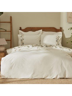 Home Nancy %100 Pamuk Çift Kişilik Nakışlı Nevresim Takımı Beyaz