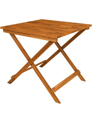 Real Wood Sydney Masif Ahşap Katlanır Bahçe Masası, 75X75X73 Cm, Altın Teak
