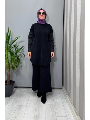 Mascara Arka Düğme Detaylı Tunik Siyah 56MK2117