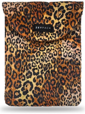 Puffer Leopar Laptop Case, Su Itici, Koruyucu Pedli Bilgisayar Çantası,13’’/14’’, Macbook,tablet,ipad,laptop Kılıfı, Leopar Desenli