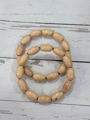 Metal Oval Ahşap Boncuklu Çanta Kulpu 11 cm