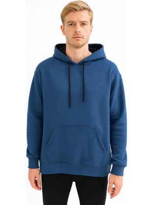 Erkek Oversize Uzun Kol Kapşonlu SWEATSHIRT-7386
