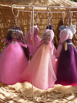 Hartopia-El Yapımı Bez Bebek Anahtarlık – Tül Etekli Prenses Figürü