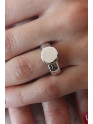 Gümüş Renk Daire Model Kadın Yüzük - TJ-BYK2501