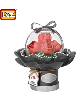 Bfs  LZ-1300 Loz Ledli Kırmızı Gül Buketi 305 Parça Block Oyuncak