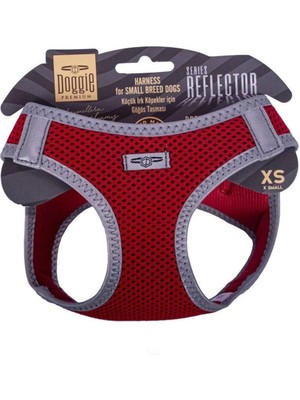 Kırmızı Reflektörlü Köpek Göğüs Tasması, 30-34 Cm, Küçük Irk Için, Dayanıklı ve Şık