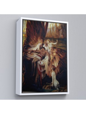Çerçeveli Ikarus Için Ağlayan Melekler Tablosu - Lament For ICARUS-6499