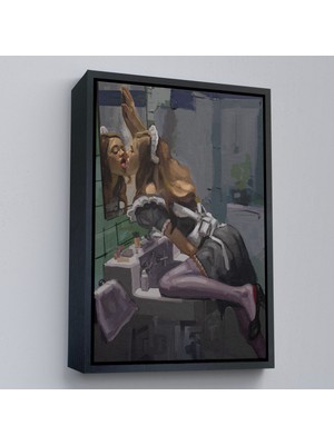 Çerçeveli Aynayı Yalayan Kadın TABLOSU-7814