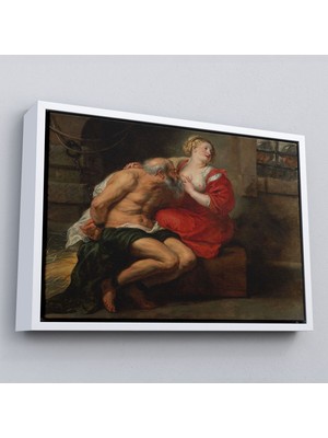 Çerçeveli Peter Paul Rubens Cimon ve Pero Kanvas Tablo, Çıplak Tablo, Giclee Duvar SANATI-5377