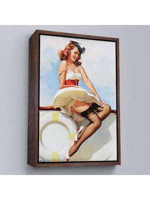 Çerçeveli Denizci Kadın Dekoratif Duvar TABLOSU-6432
