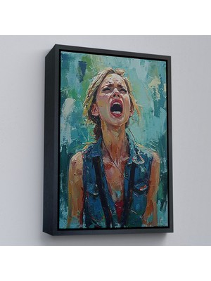 Çerçeveli Çığlık Atan Kadın TABLOSU-7968