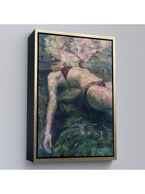 Çerçeveli Deniz Altındaki Kadın Dekoratif Duvar TABLOSU-6402