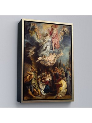 Çerçeveli Taç Giyme Törentablosu - Coronation Of The Virgin 1644 Diego Velázquez -6473