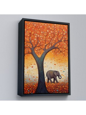 Çerçeveli Portakal Ağacı ve Altındaki Fil TABLO-7513