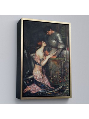 Çerçeveli John William Waterhouse'un Lamia ve Şövalyesi Orenco Kanaviçe TABLOSU-6263
