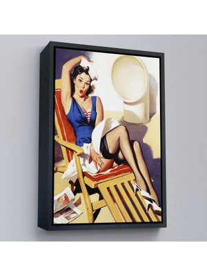 Çerçeveli Sailor Pin Up Dekoratif Duvar Tablosu - Denizci KIZ-6459