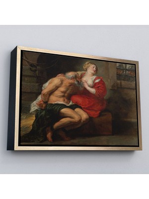 Çerçeveli Peter Paul Rubens Cimon ve Pero Kanvas Tablo, Çıplak Tablo, Giclee Duvar SANATI-5377