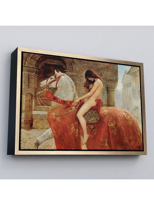 Çerçeveli Lady Godiva'in John Collier Duvar TABLOSU-6647