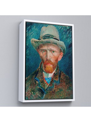 Çerçeveli Vincent Van Gogh - Hasır Şapkalı Otoportre TABLOSU-7452