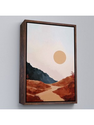 Çerçeveli Dağların Arasındaki Güneş Manzarası TABLO-7594