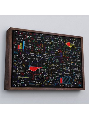Çerçeveli Matemetik Formullerinin Olduğu Kanvas Tablo / Öğretmen, Öğrenci HEDIYESI-5085