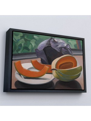 Çerçeveli Auguste Herbin - Kavunlu Natürmort - Still Life With MELON-7101