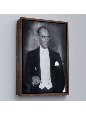 Çerçeveli Atatürk Portre Tablosu Mustafa Kemal Atatürk Dikdörtgen Dekoratif Kanvas TABLO-139