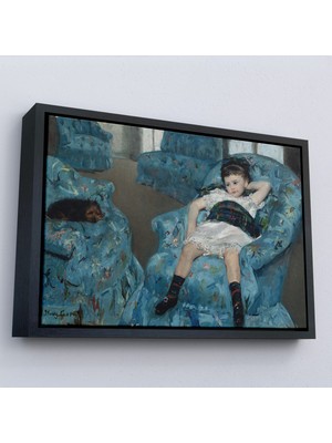 Çerçeveli Mary Cassatt - Mavi Koltuktaki Küçük Kız - Little Girl In A Blue ARMCHAIR-7098